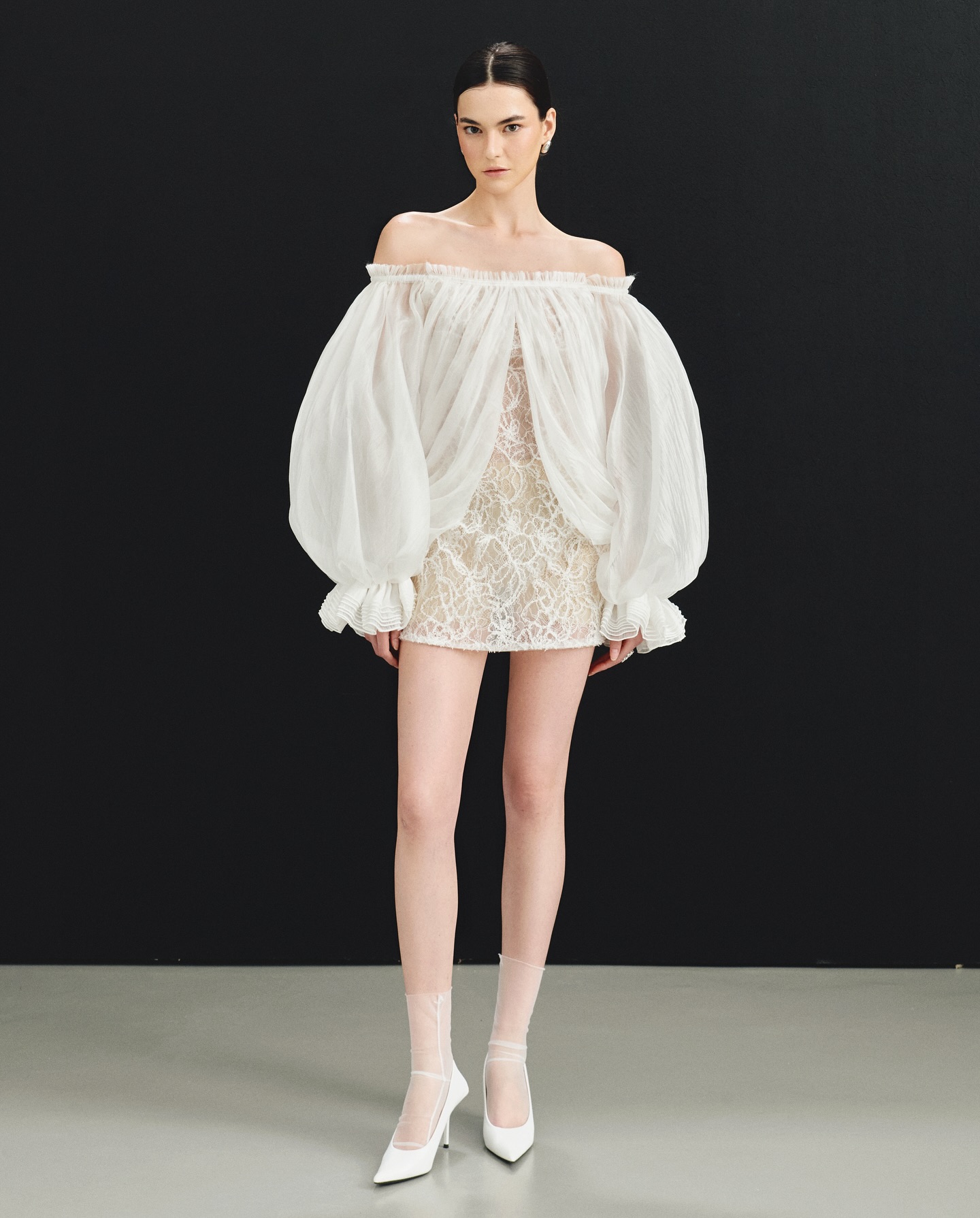 Ivory Balloon Sleeve