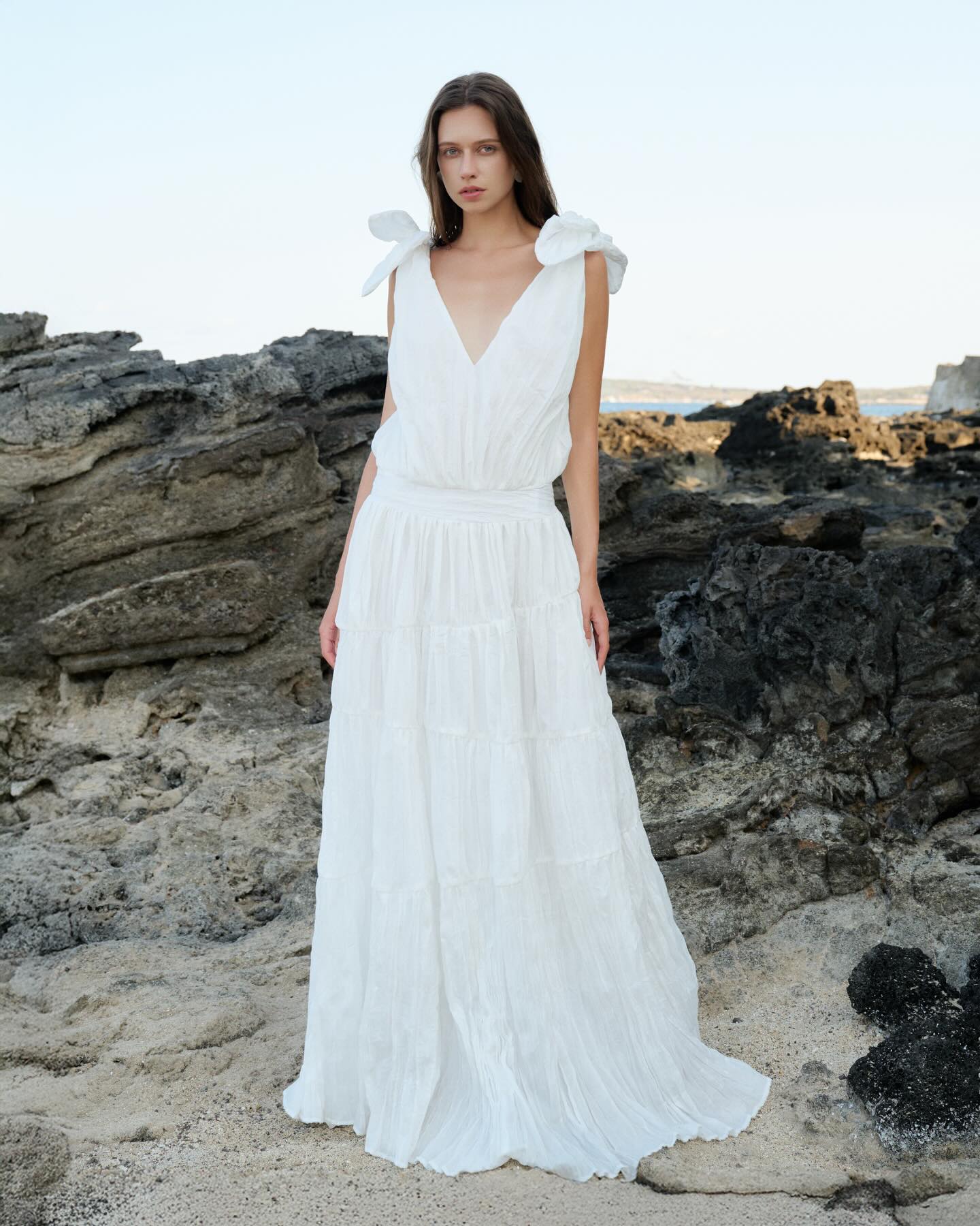 Ivory Plunge Bridal Gown