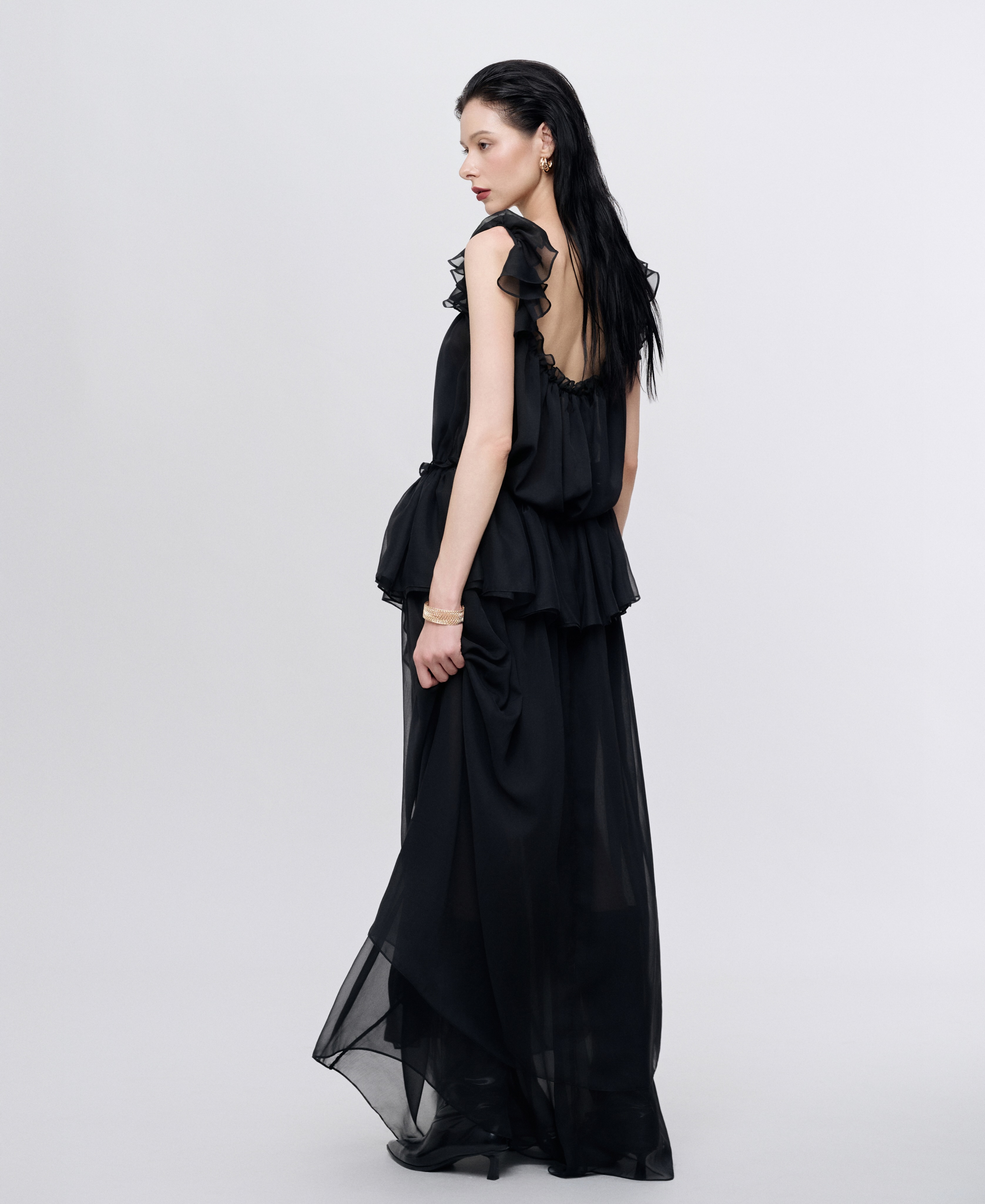 Black Tiered Maxi Dress