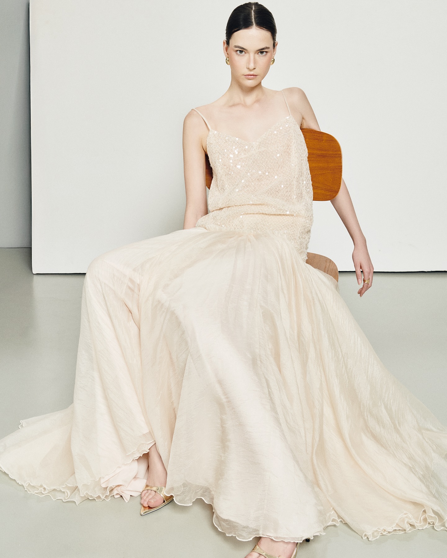 Ivory Tulle Maxi