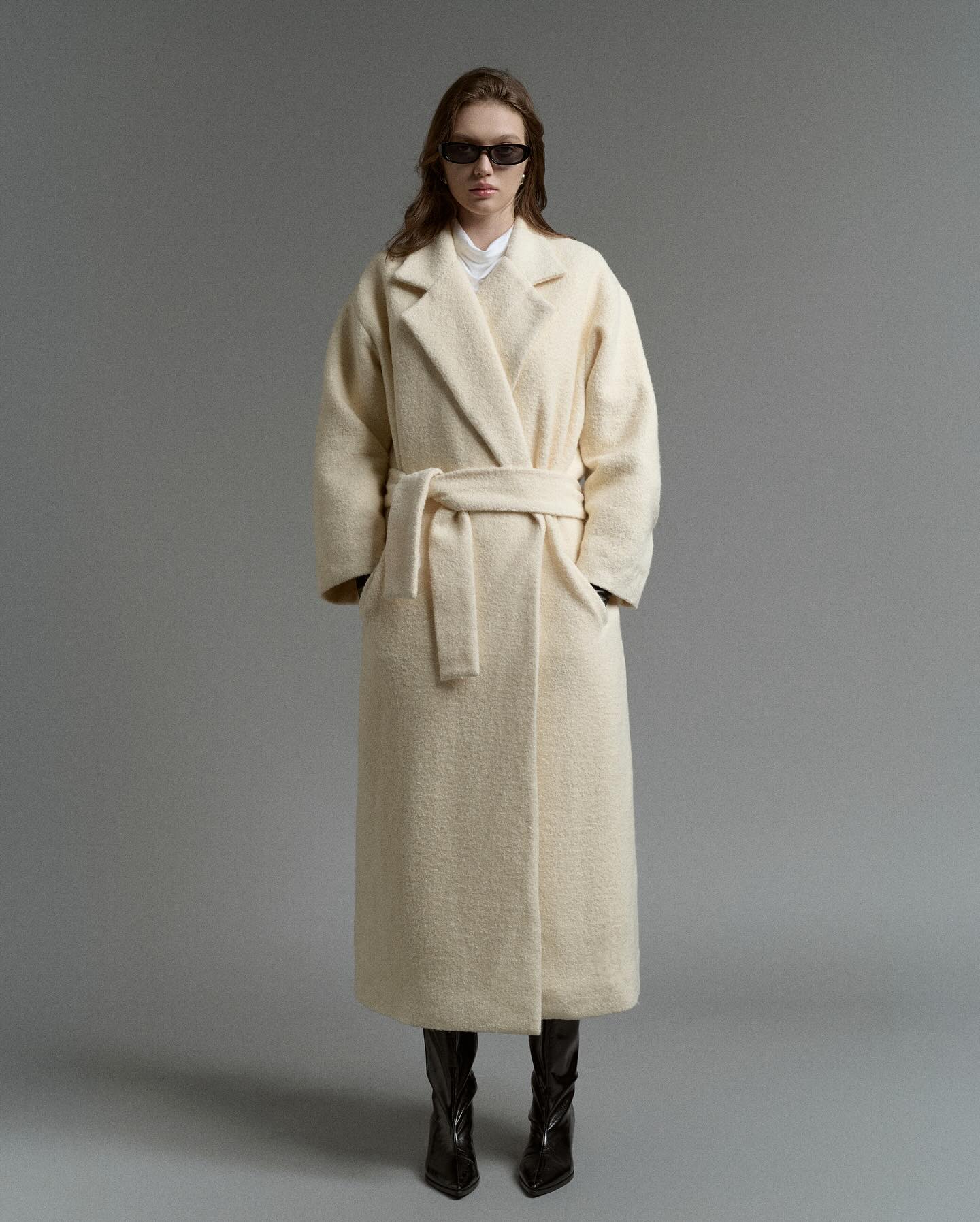 Ivory Long Wool Coat