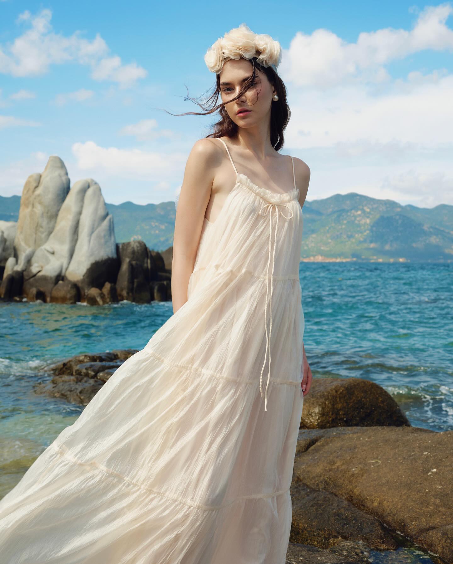 Ivory Feather Bridal Gown