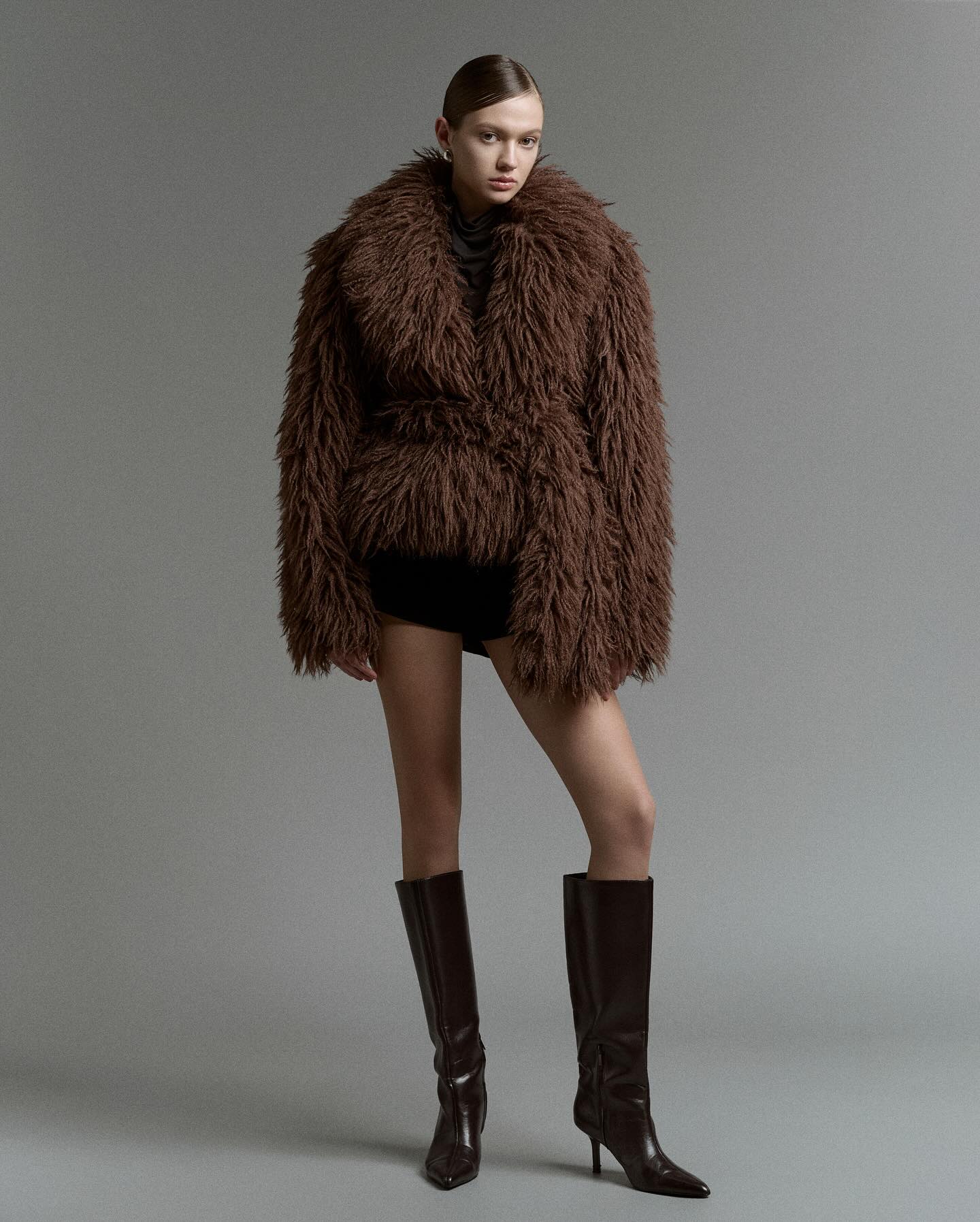Brown Faux Fur Coat