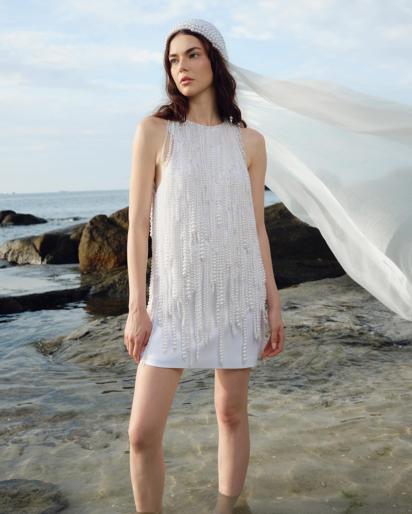 Ivory Sheer Shift Dress