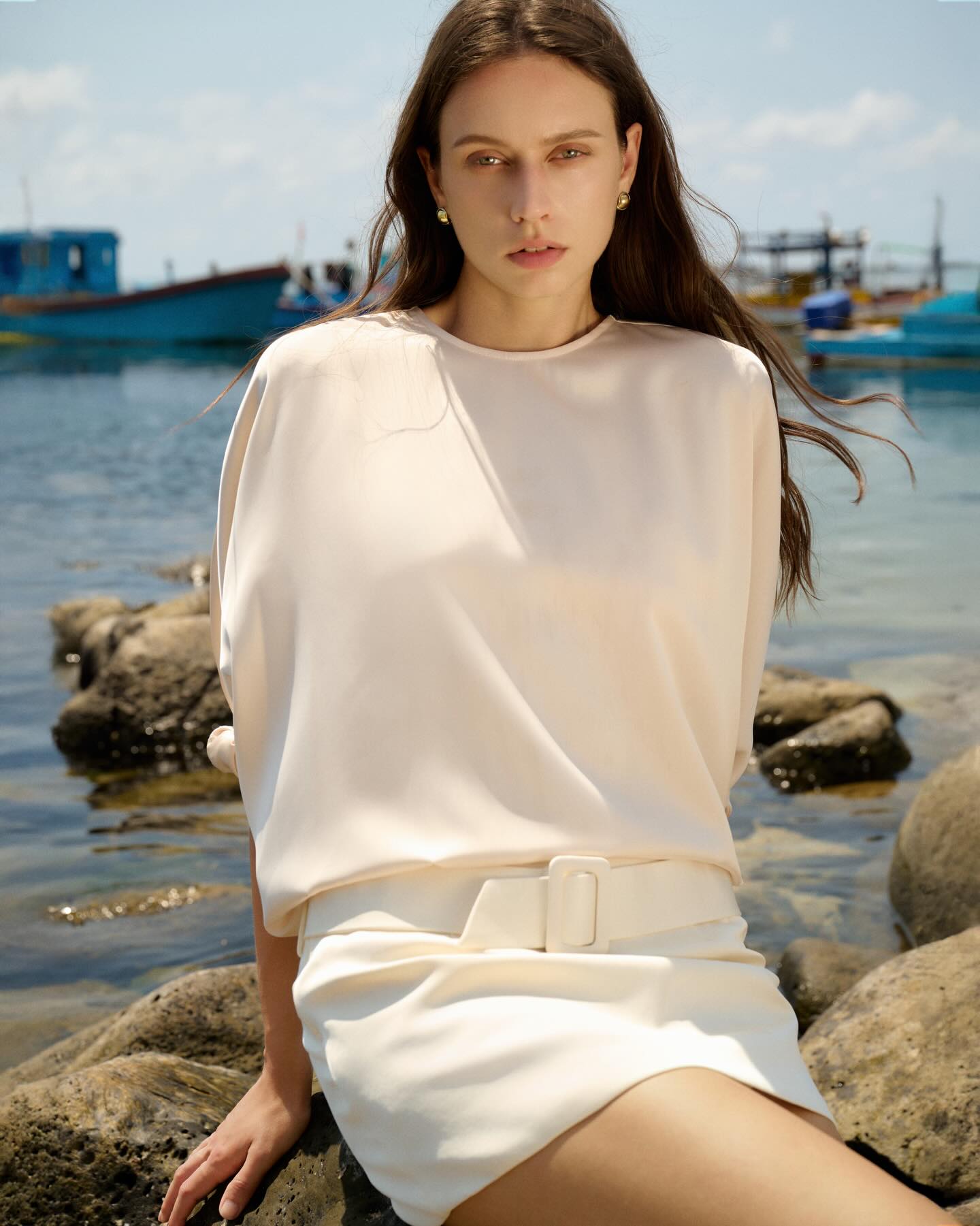 Ivory Cocoon Knit Top _ SKIRT